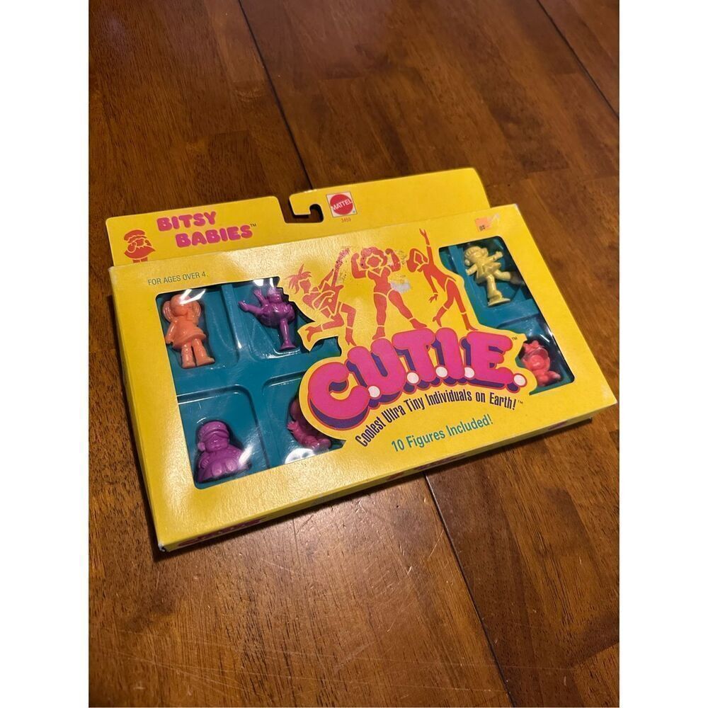 VINTAGE 1986 Mattel CUTIES Bitsy Babies Miniature Doll Figures in Open Box